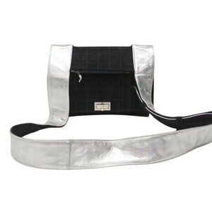 CHANEL Chocobar Turnlock Shoulder Bag Black Suede